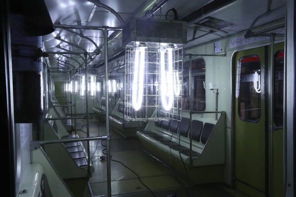 Cleaning and disinfecting Moscow Underground trains